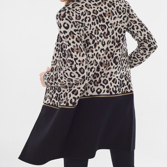 Chico's animal Print Convertible Cardigan Sweater-NWT- SZ 4 (18/20) - Picture 3 of 3